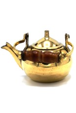 Trukado Giftware Figurines Collectables - Miniature Teapot with wooden handle, Brass
