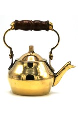 Trukado Giftware Figurines Collectables - Miniature Teapot with wooden handle, Brass