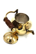 Trukado Giftware Figurines Collectables - Miniature Teapot with wooden handle, Brass