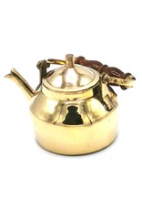 Trukado Giftware Figurines Collectables - Miniature Teapot with wooden handle, Brass