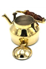 Trukado Giftware Figurines Collectables - Miniature Teapot with wooden handle, Brass