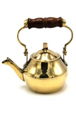 Trukado Giftware, beelden, collectables - Miniatuur Theepot  met houten handvat, Messing