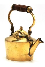 Trukado Giftware Figurines Collectables - Miniature Teapot with wooden handle, Brass