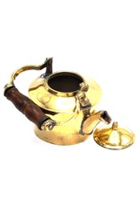 Trukado Giftware Figurines Collectables - Miniature Teapot with wooden handle, Brass