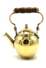 Trukado Giftware Figurines Collectables - Miniature Teapot with wooden handle, Brass