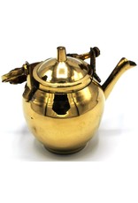 Trukado Giftware Figurines Collectables - Miniature Teapot with wooden handle, Brass