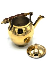 Trukado Giftware Figurines Collectables - Miniature Teapot with wooden handle, Brass