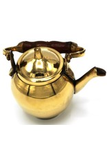 Trukado Giftware Figurines Collectables - Miniature Teapot with wooden handle, Brass