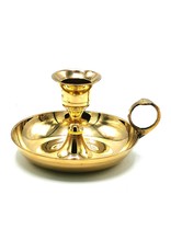 Trukado Miscellaneous - Candlestick with handle and saucer, brass