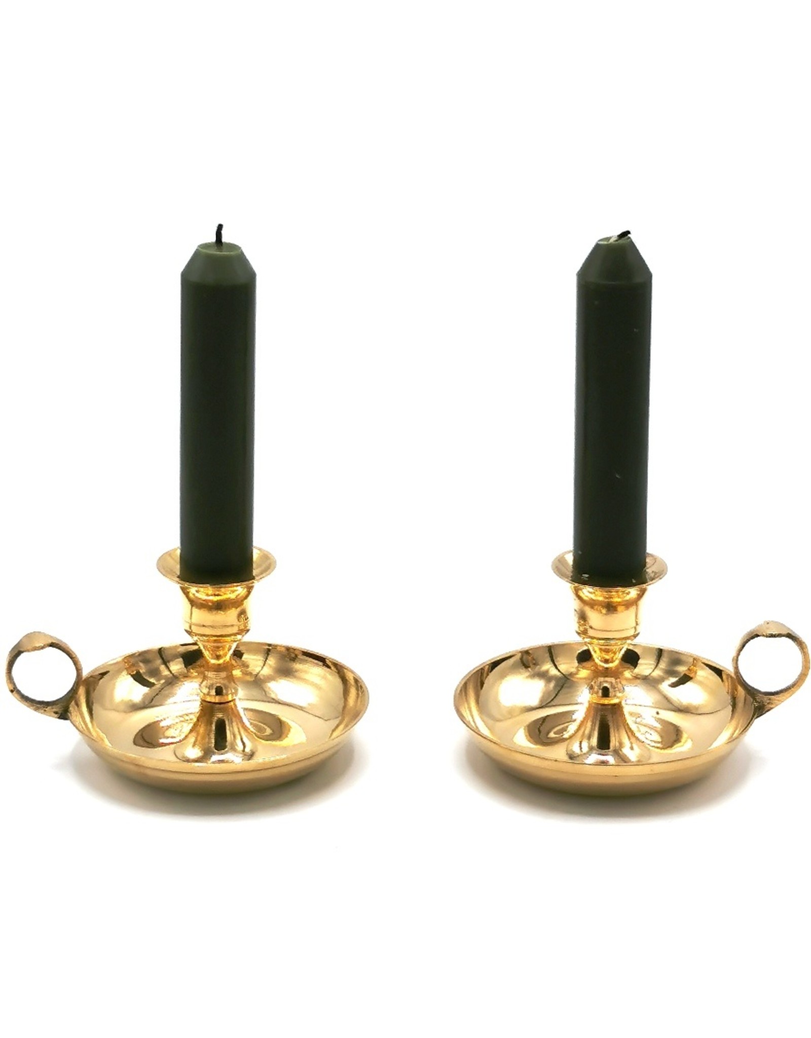 Trukado Miscellaneous - Candlestick with handle and saucer, brass