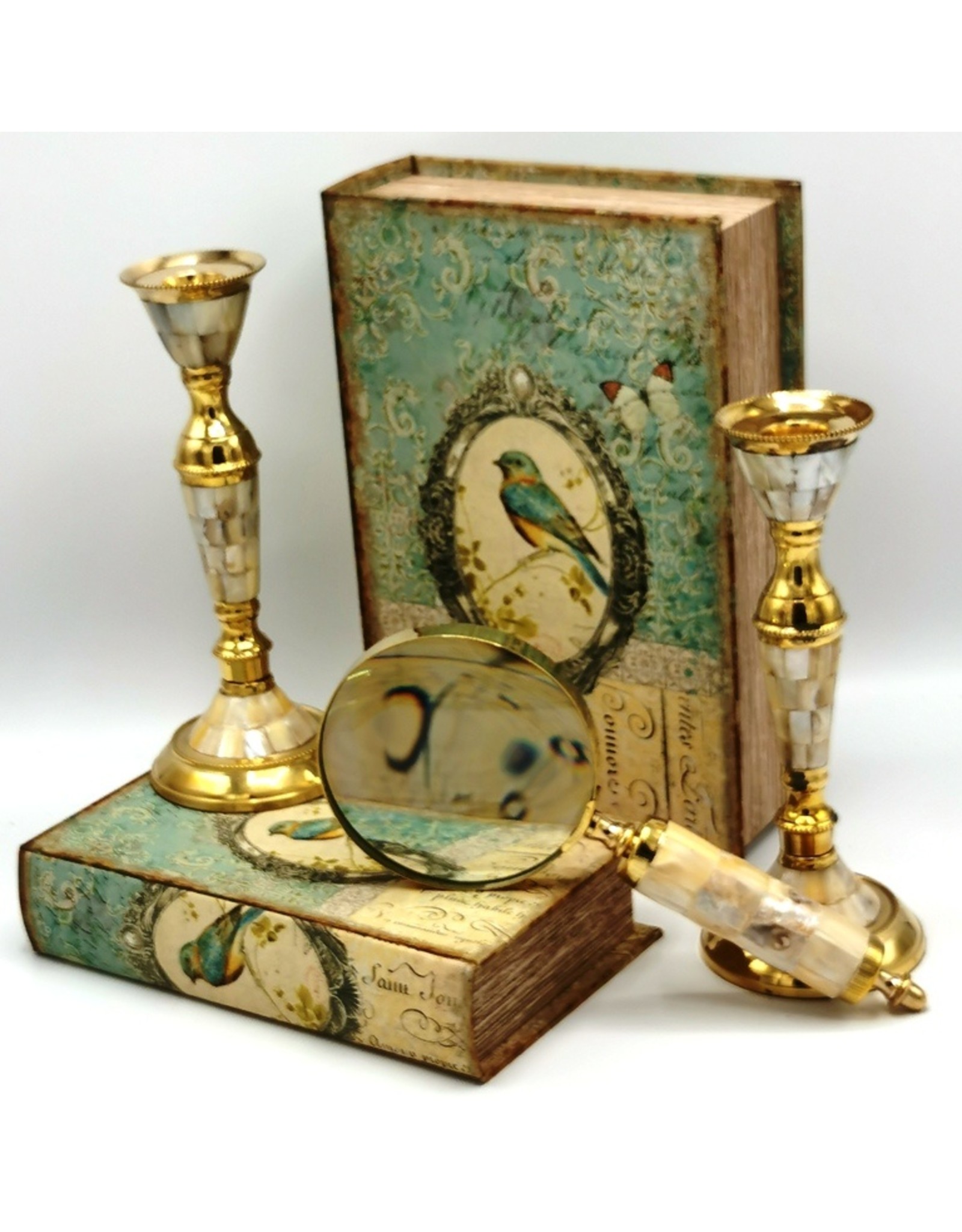 Trukado Miscellaneous - Candlestick of brass and mother of pearl