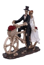NemesisNow Reapers, schedels en draken - Hitch a Ride skeletten bruidspaar op fiets