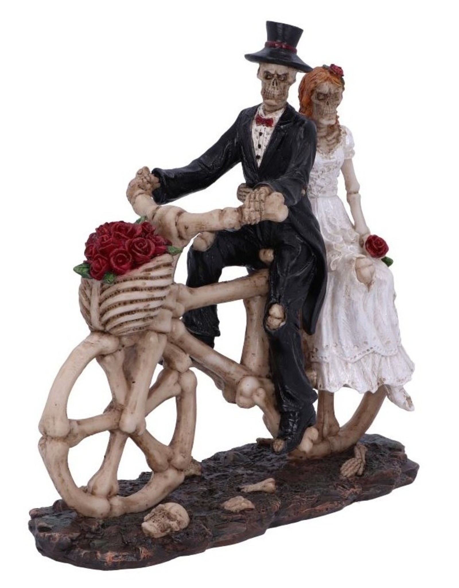 NemesisNow Reapers, skulls and dragons - Hitch a ride skeleton couple on bike