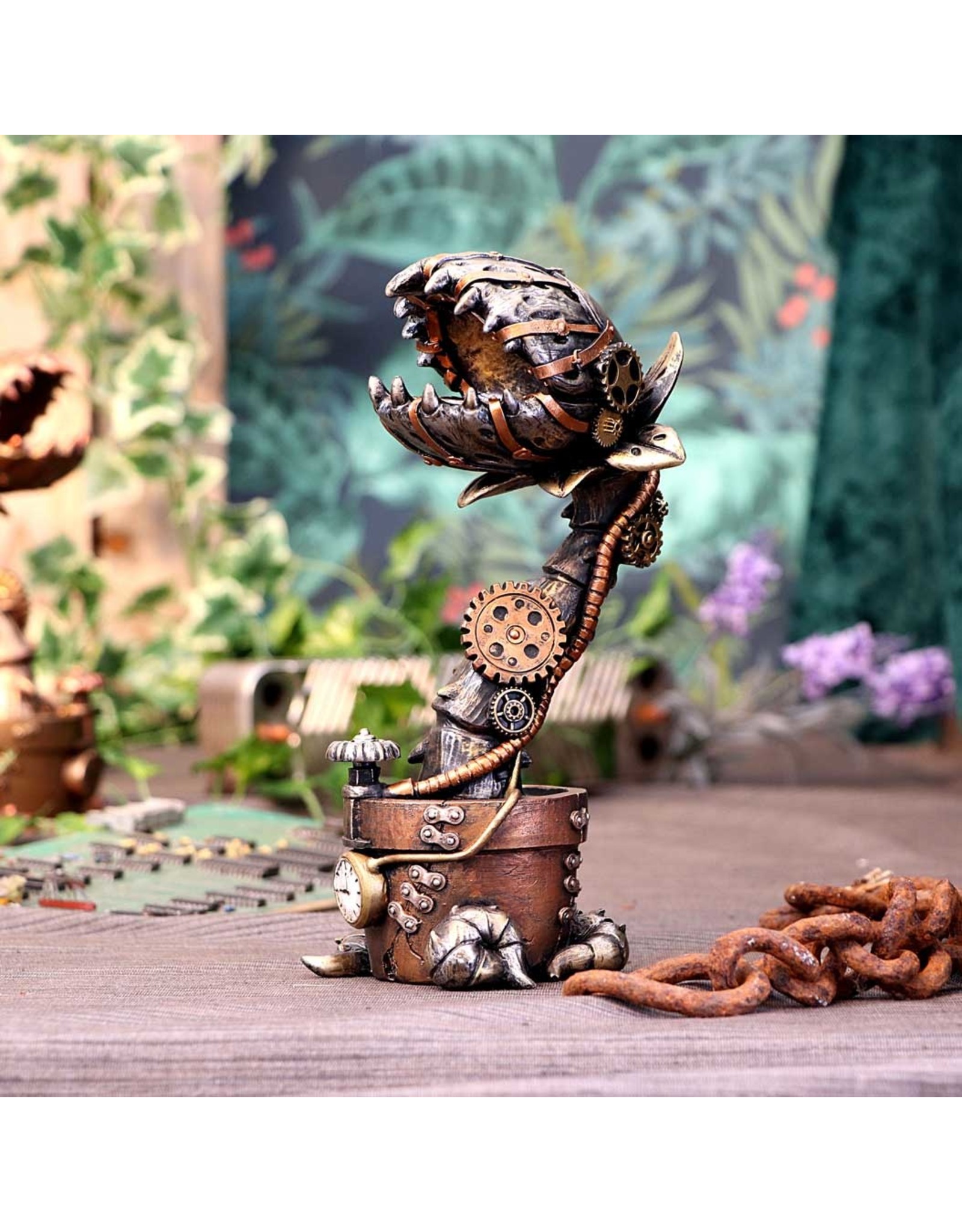 NemesisNow Giftware Beelden Collectables  - Steampunk vleesetende plant beeld 24,3cm