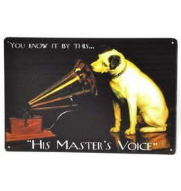 C&E His Master's Voice Metalen bord Nipper