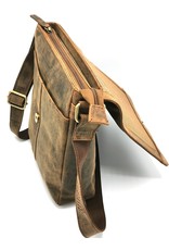 Hunters Leren schodertassen Leren crossbody tassen - Hunters Leren Crossbody tas Buffelleer (donker tan)