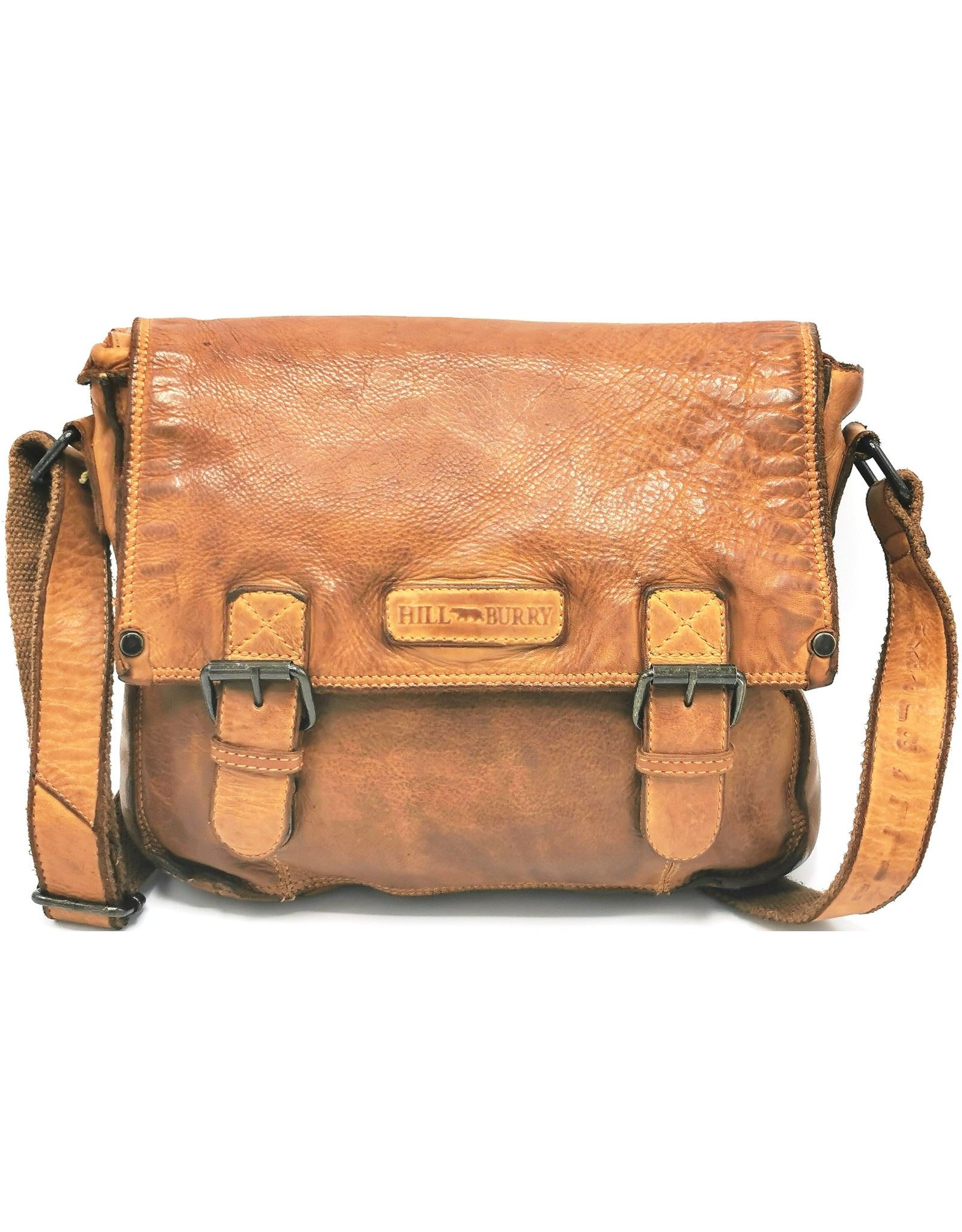 HillBurry Leather Shoulder bags  Leather crossbody bags - HillBurry Leather School bag Washed Leather (cognac)