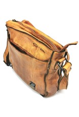 HillBurry Leren schodertassen Leren crossbody tassen - HillBurry Leren Schooltas Gewassen Leer (cognac)