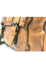 HillBurry Leren schodertassen Leren crossbody tassen - HillBurry Leren Schooltas Gewassen Leer (cognac)