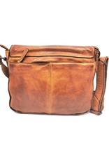 HillBurry Leren schodertassen Leren crossbody tassen - HillBurry Leren Schooltas Gewassen Leer (cognac)