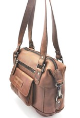 HillBurry Leren schodertassen Leren crossbody tassen - HillBurry Leren schoudertas met lange hengsels bruin