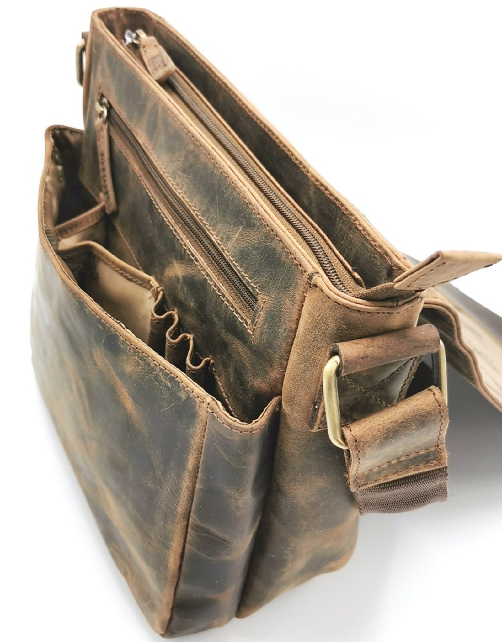 Hunters Leather Shoulder bags - Hunters Saddle bag Buffalo leather