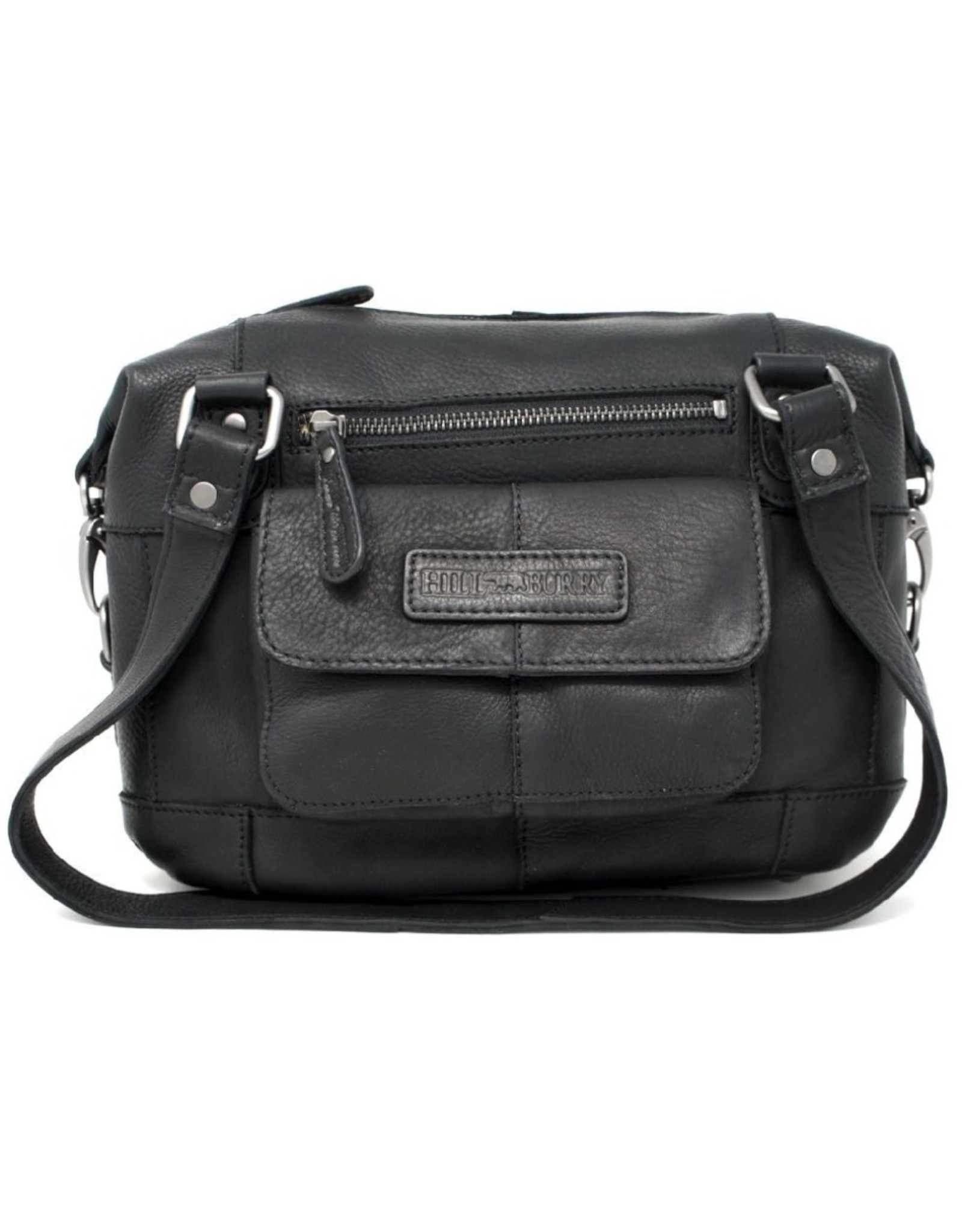 HillBurry Leren schodertassen Leren crossbody tassen - HillBurry Leren Schoudertas medium (zwart)