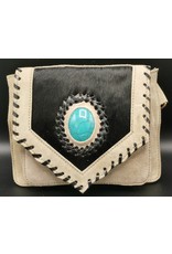 Trukado Leather Festival bags, waist bags and belt bags - Suede waist bag with cowhide and turquoise stone