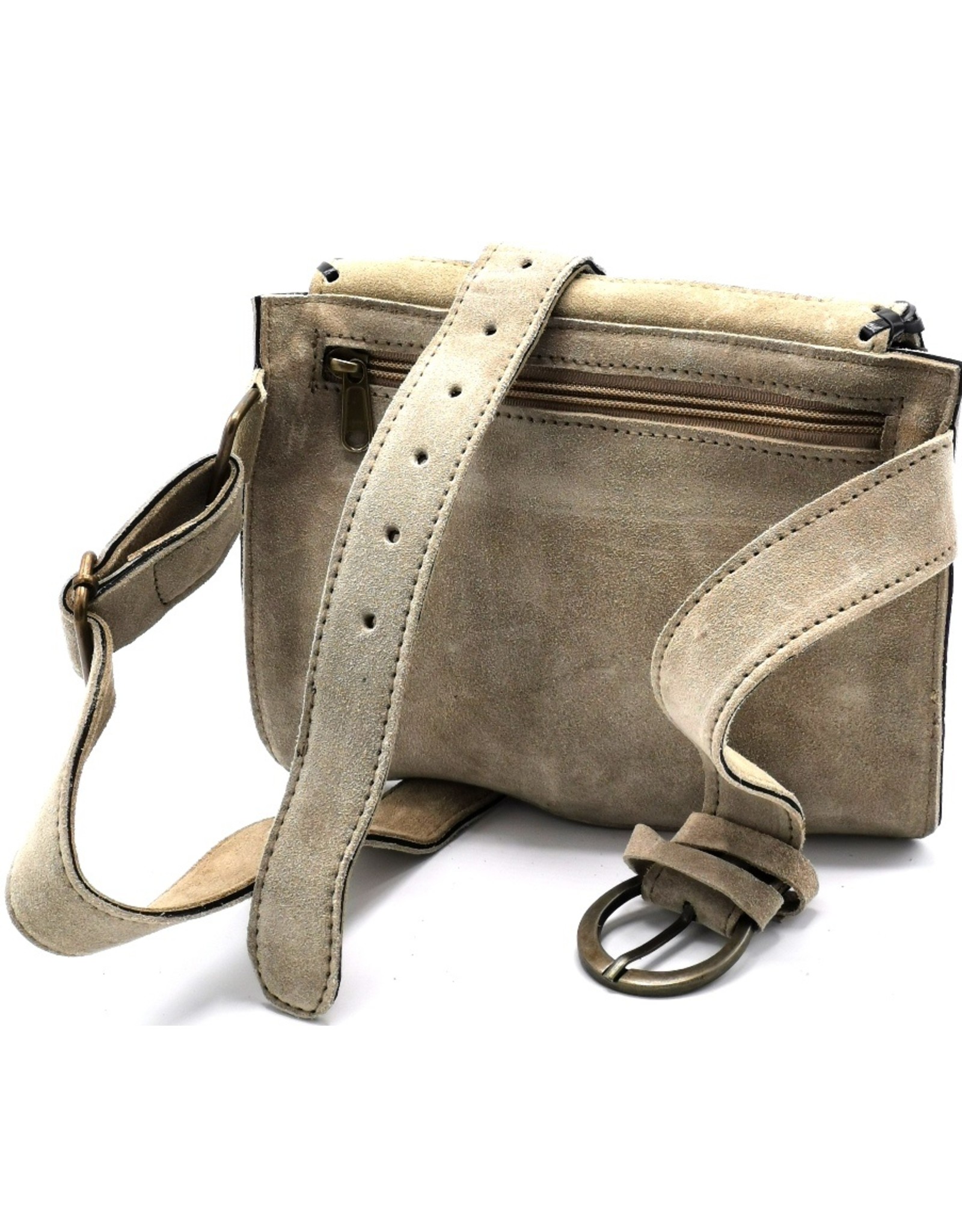 Trukado Leather Festival bags, waist bags and belt bags - Suede waist bag with cowhide and turquoise stone