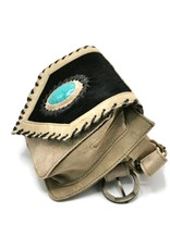 Trukado Leather Festival bags, waist bags and belt bags - Suede waist bag with cowhide and turquoise stone