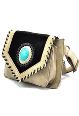 Trukado Leather Festival bags, waist bags and belt bags - Suede waist bag with cowhide and turquoise stone