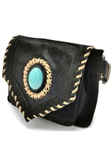 Trukado Leather Festival bags, waist bags and belt bags - Suede waist bag with cowhide and turquoise stone