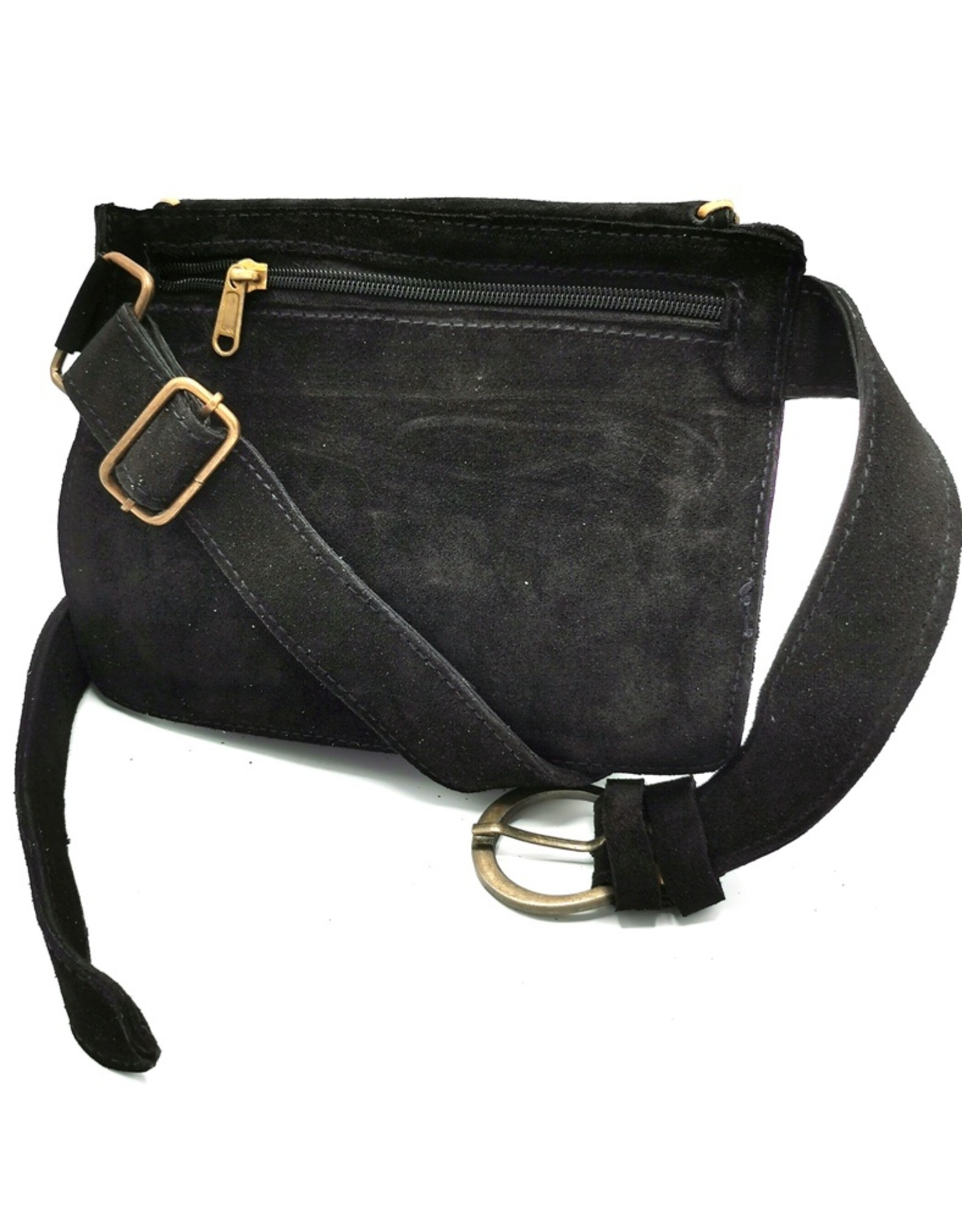 Trukado Leather Festival bags, waist bags and belt bags - Suede waist bag with cowhide and turquoise stone