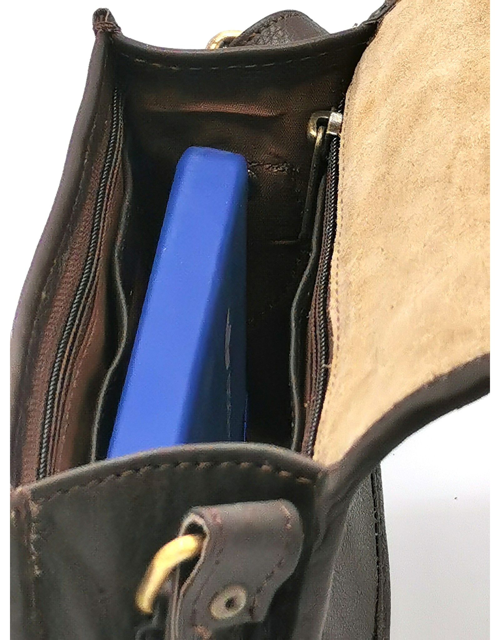 Trukado Leren Schoudertassen Leren crossbody tassen - Zadeltas met koeienhuid en steampunk haakje