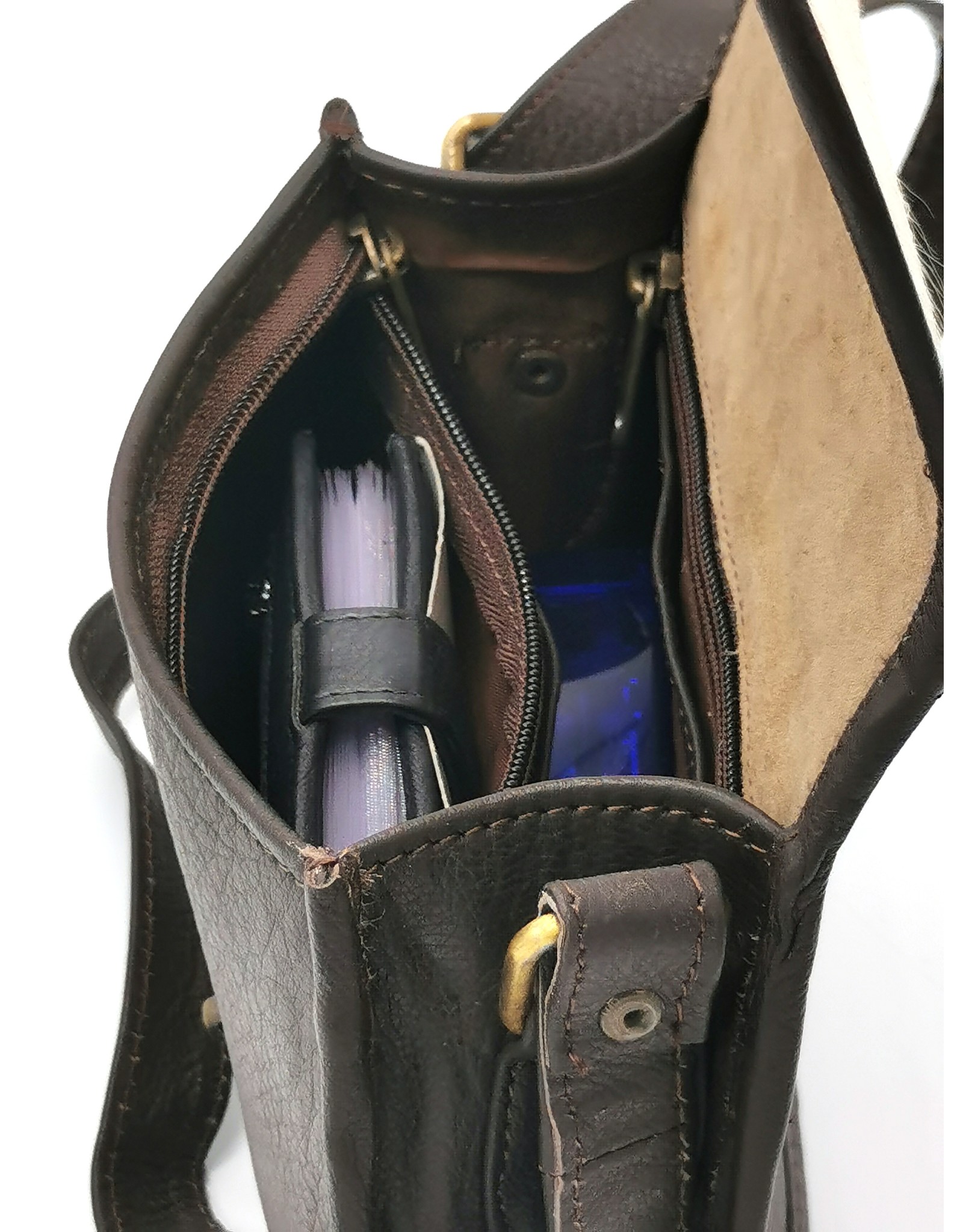 Trukado Leather Shoulder bags  Leather crossbody bags - Saddlebag with cowhide and steampunk hook