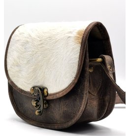 Trukado Saddlebag with cowhide and steampunk hook