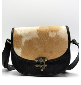 Trukado Saddlebag with cowhide and steampunk hook