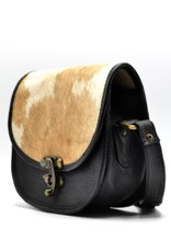 Trukado Leren Schoudertassen Leren crossbody tassen - Zadeltas met koeienhuid en steampunk haakje