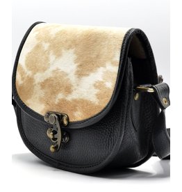 Trukado Saddlebag with cowhide and steampunk hook