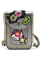 JTXS Clutches and Wallets - Trendy phone bag with patches metallic bronze
