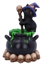 NemesisNow Giftware Figurines Collectables - Spook witch cat with cauldron 12cm