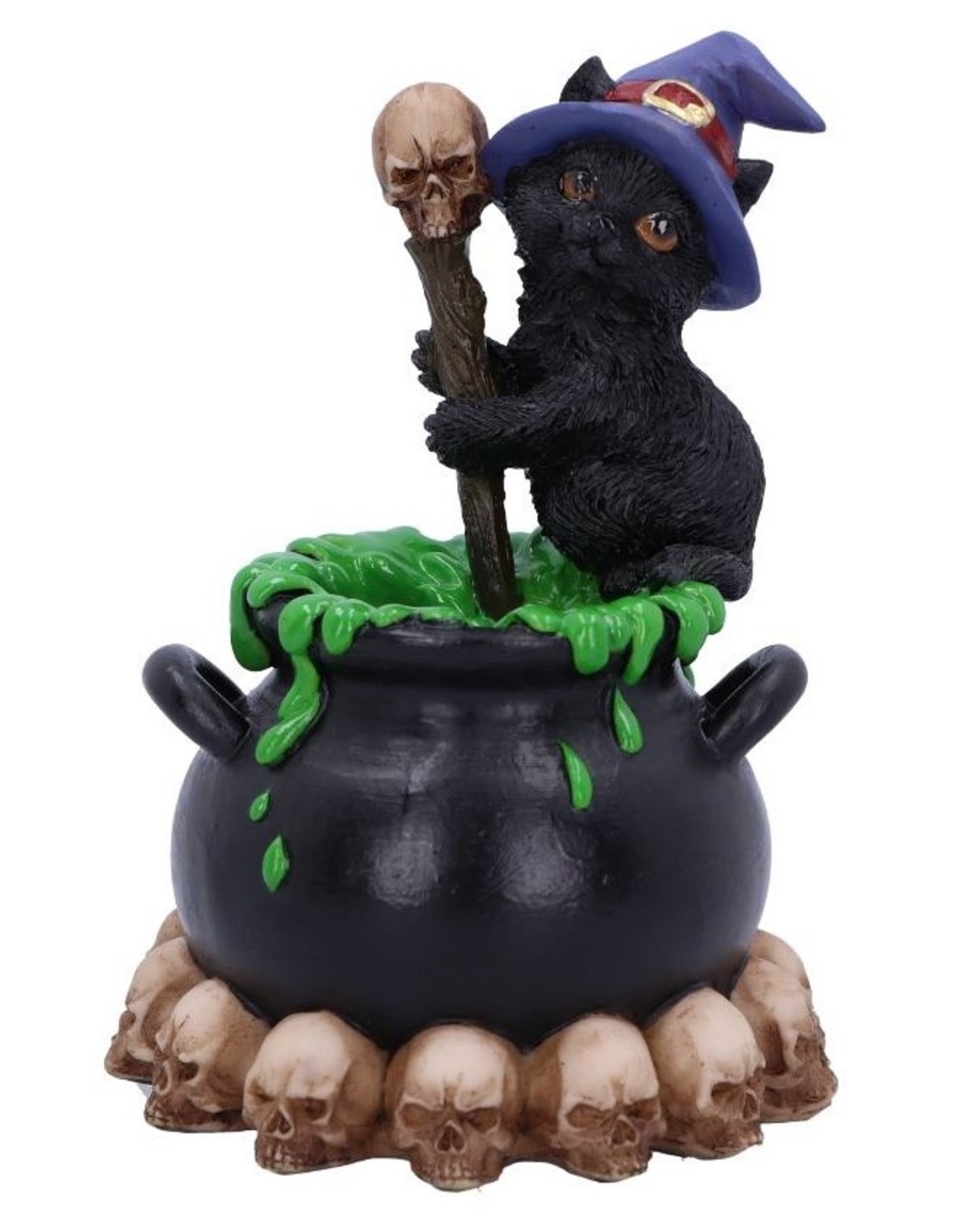 NemesisNow Giftware Figurines Collectables - Spook witch cat with cauldron 12cm