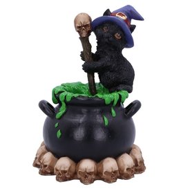 NemesisNow Spook heksenkat met ketel 12cm