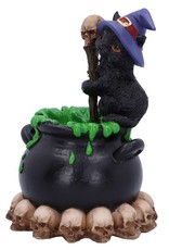 NemesisNow Giftware Figurines Collectables - Spook witch cat with cauldron 12cm