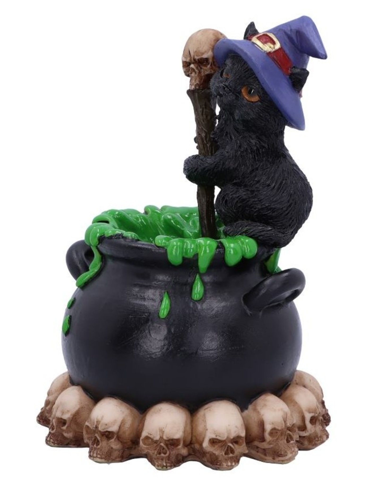 NemesisNow Giftware Figurines Collectables - Spook witch cat with cauldron 12cm