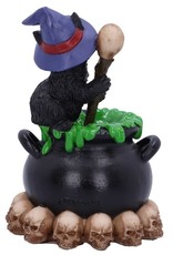 NemesisNow Giftware Figurines Collectables - Spook witch cat with cauldron 12cm