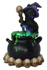 NemesisNow Giftware Figurines Collectables - Spook witch cat with cauldron 12cm