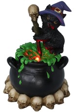 NemesisNow Giftware Beelden Collectables  - Spook heksenkat met ketel 12cm