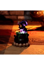 NemesisNow Giftware Beelden Collectables  - Spook heksenkat met ketel 12cm