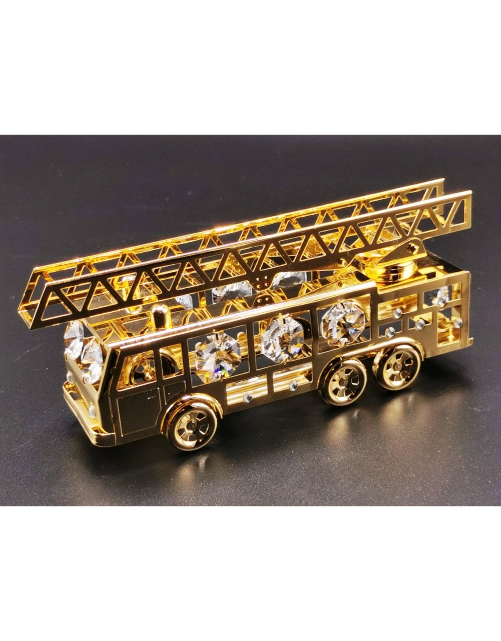 Crystal Temptations Miscellaneous - Miniature Fire truck - gold-plated and with Swarovski